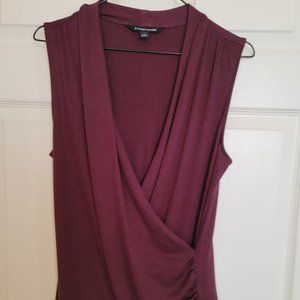 41 Hawthorne Bennie Wrap Front Ruched Knit Top Sz L